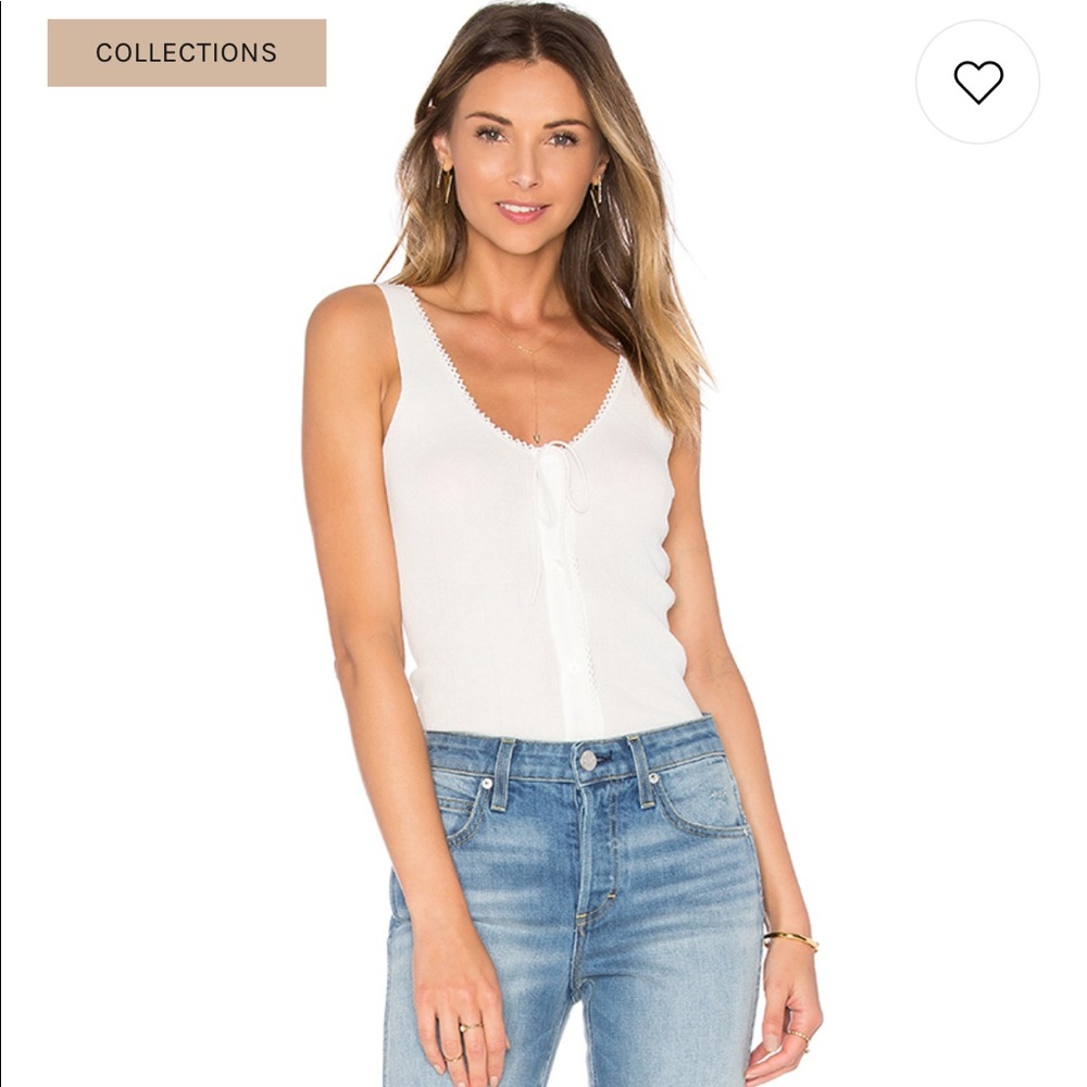 Frame Denim Le Lace Rib Tank - Picture 2 of 6